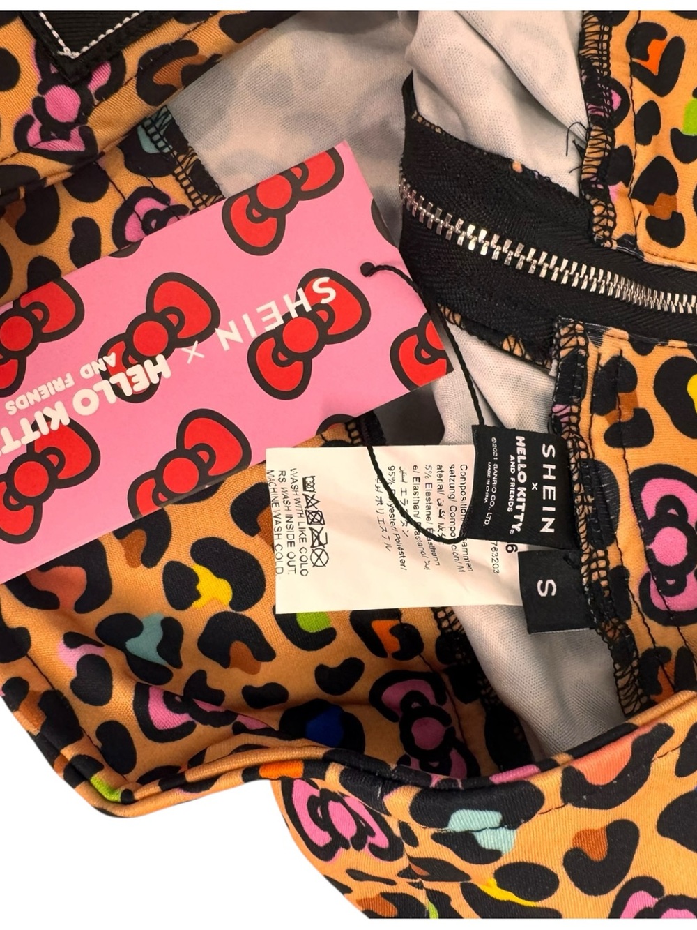 Hello Kitty Orange Leopard Print Skirt with Colorful Spots and Patch - Picture 7 of 8